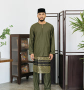 Patawali Baju Melayu Teluk Belanga Army Green