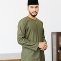 Patawali Baju Melayu Teluk Belanga Army Green