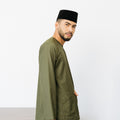 Patawali Baju Melayu Teluk Belanga Army Green