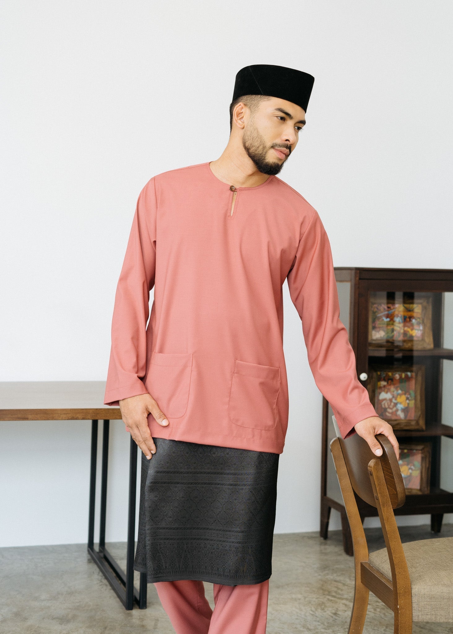 Patawali Baju Melayu Teluk Belanga - Rosewood Pink