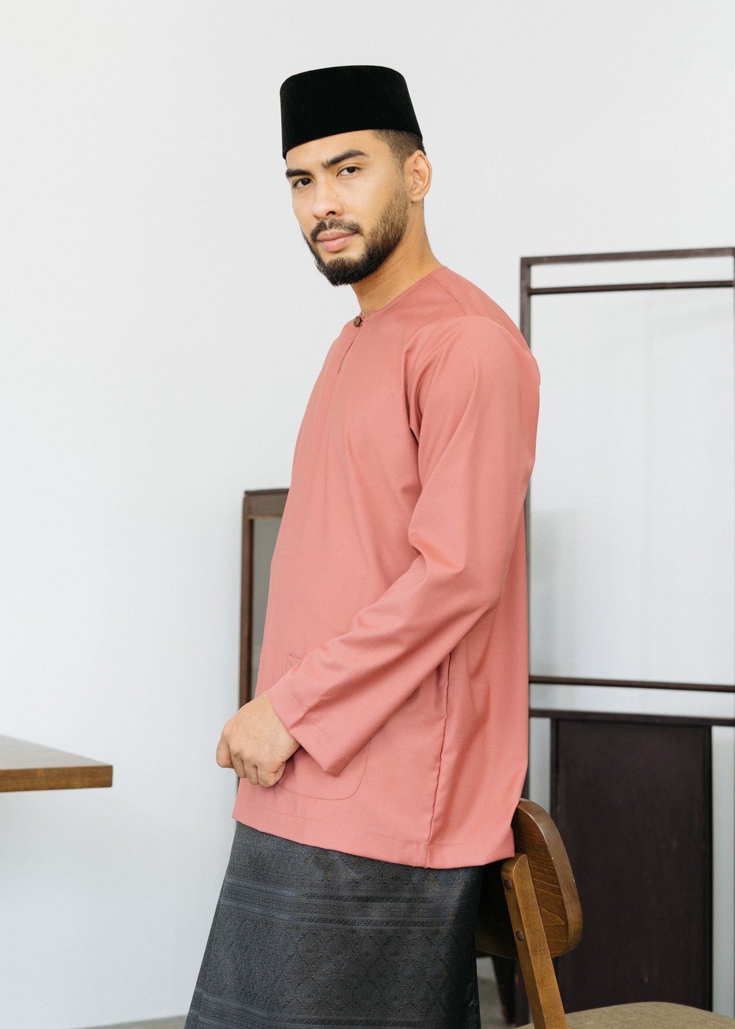 Patawali Baju Melayu Teluk Belanga - Rosewood Pink