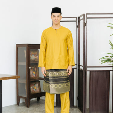 Patawali Baju Melayu Teluk Belanga Honey Yellow