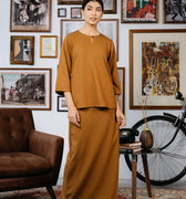 Nadim Women Baju Kurung Caramel Gold