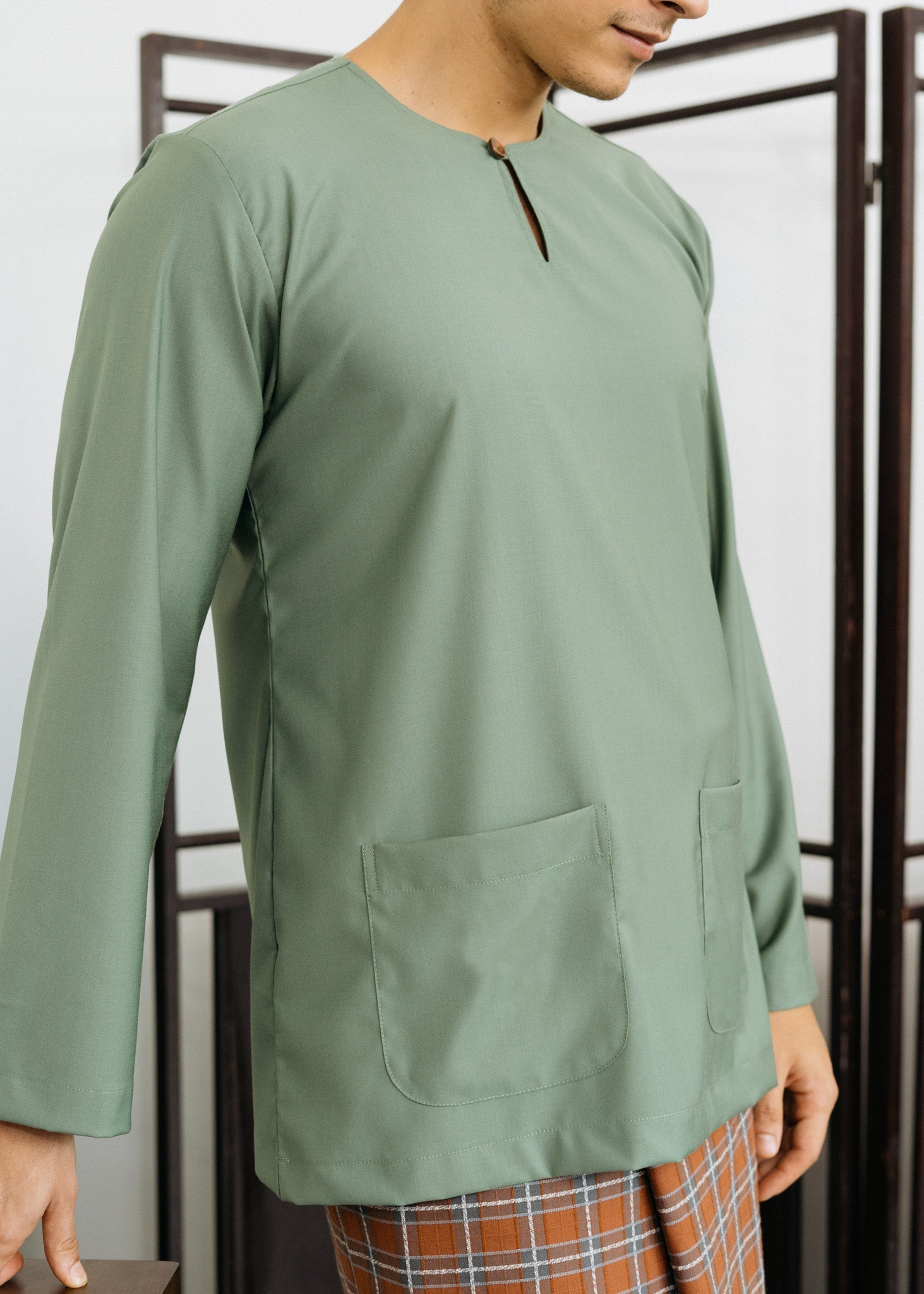Patawali Baju Melayu Teluk Belanga - Pickle Green