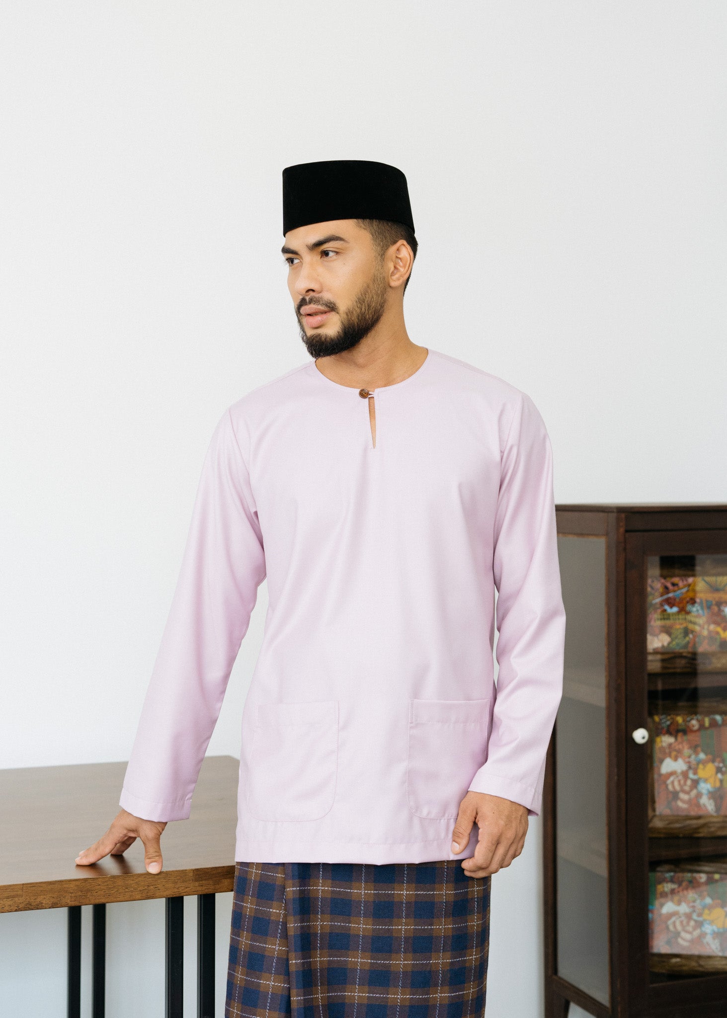 Patawali Baju Melayu Teluk Belanga - Thistle Purple