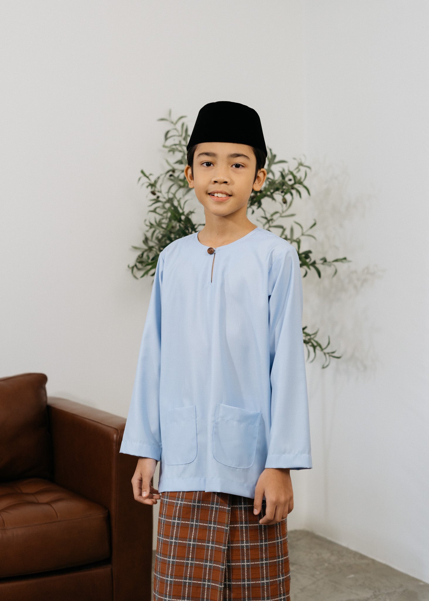 Patawali Boys Baju Melayu Teluk Belanga - Sky Blue