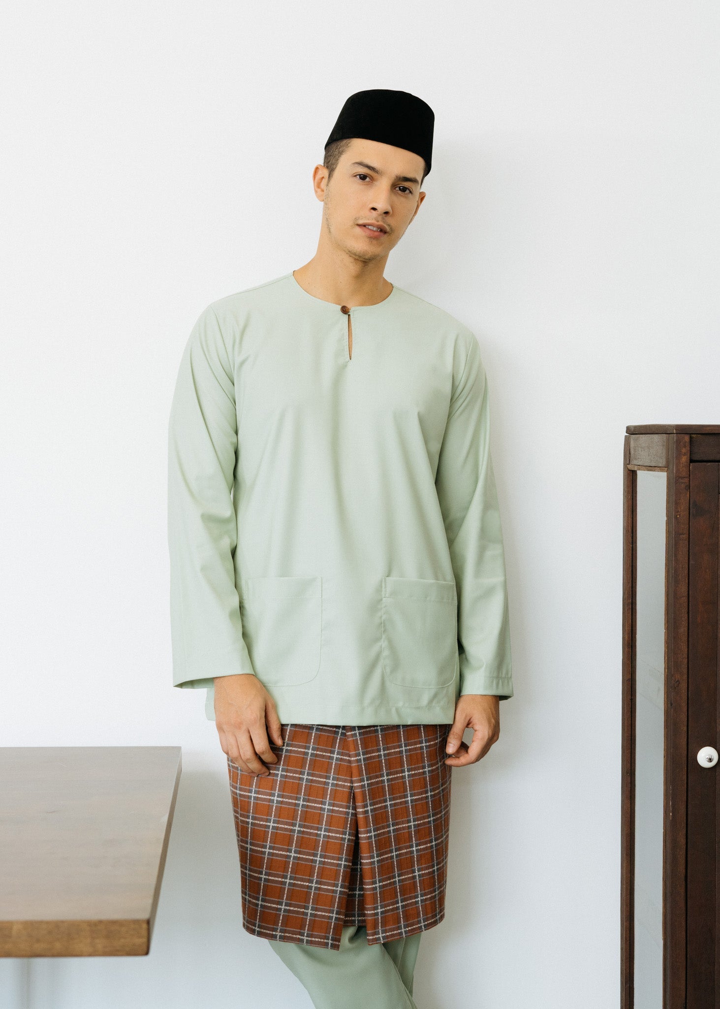 Patawali Baju Melayu Teluk Belanga - Mint Green