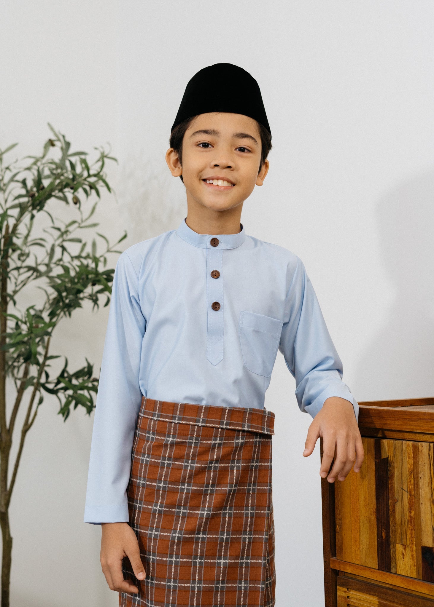 Patawali Boys Baju Melayu Cekak Musang - Sky Blue