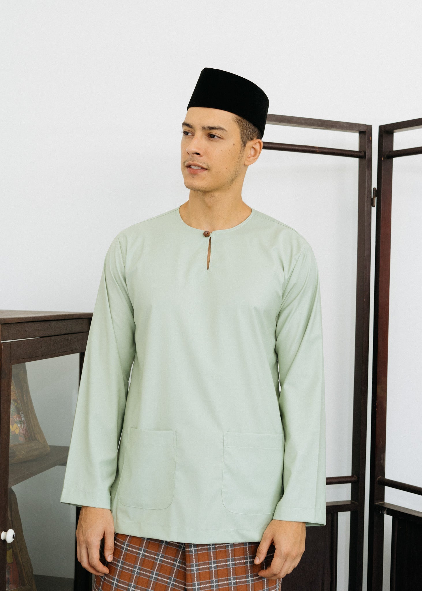 Patawali Baju Melayu Teluk Belanga - Mint Green