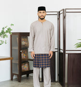 Patawali Baju Melayu Teluk Belanga Coin Grey