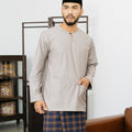 Patawali Baju Melayu Teluk Belanga Coin Grey