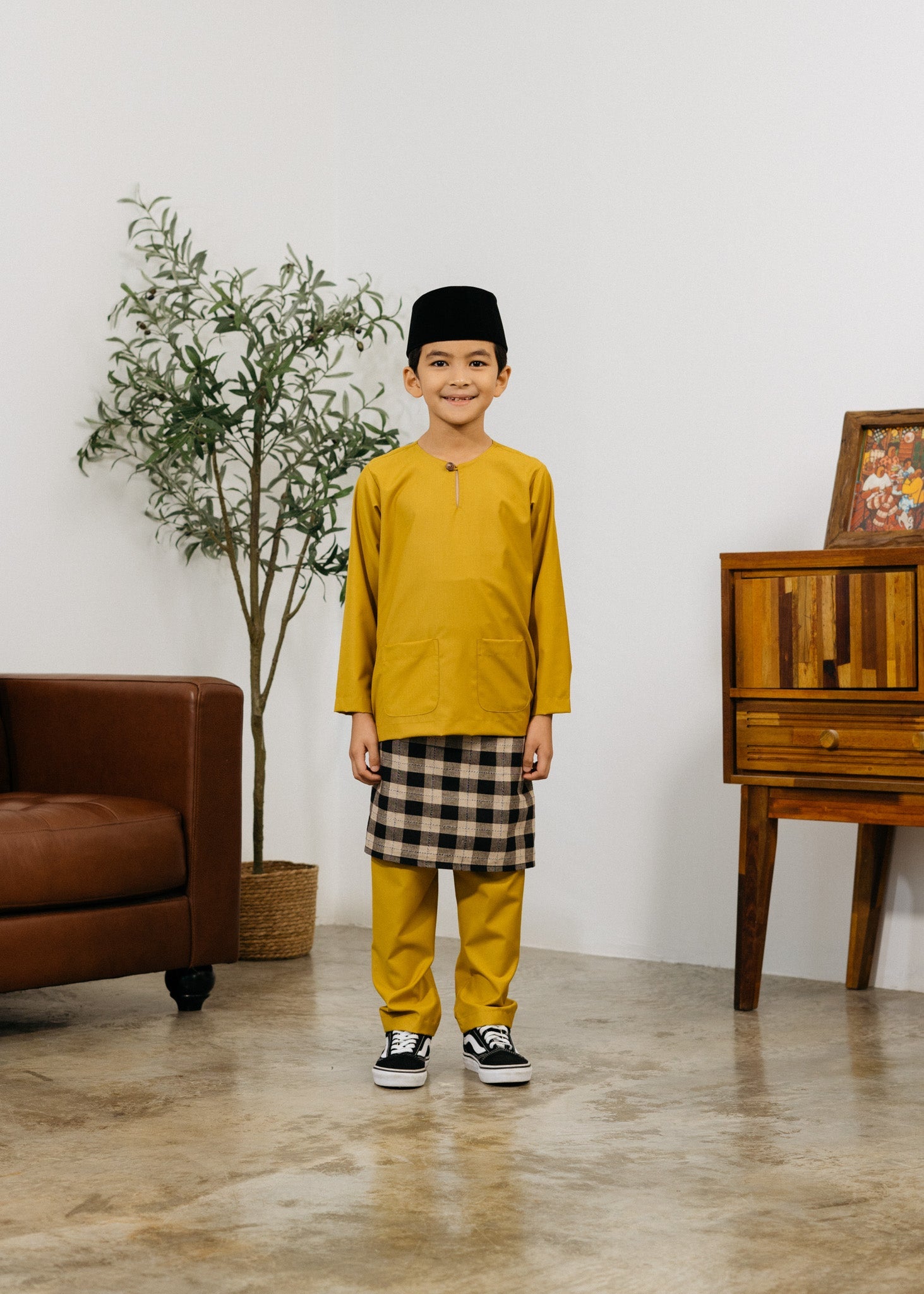 Patawali Boys Baju Melayu Teluk Belanga - Honey Yellow