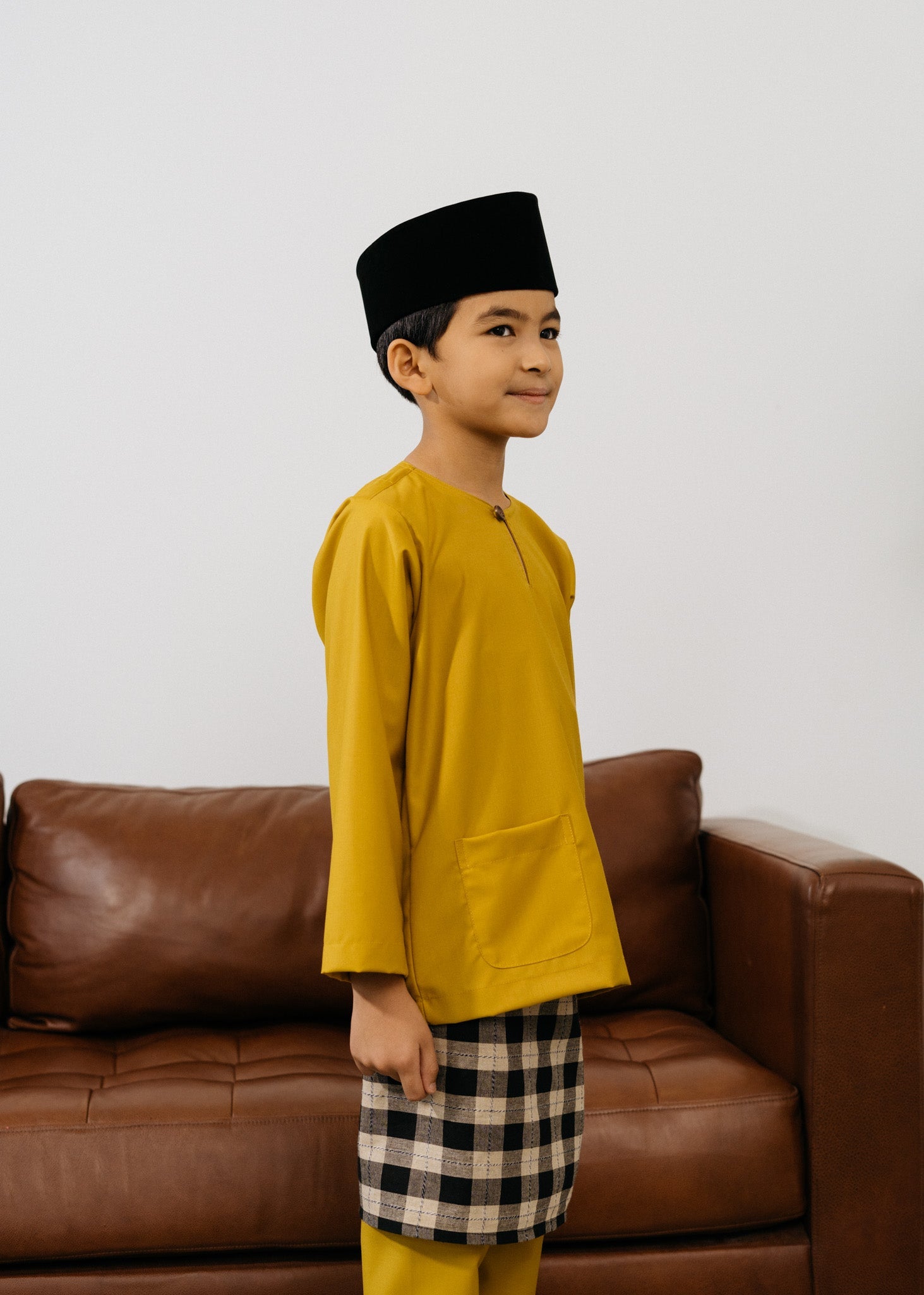 Patawali Boys Baju Melayu Teluk Belanga - Honey Yellow