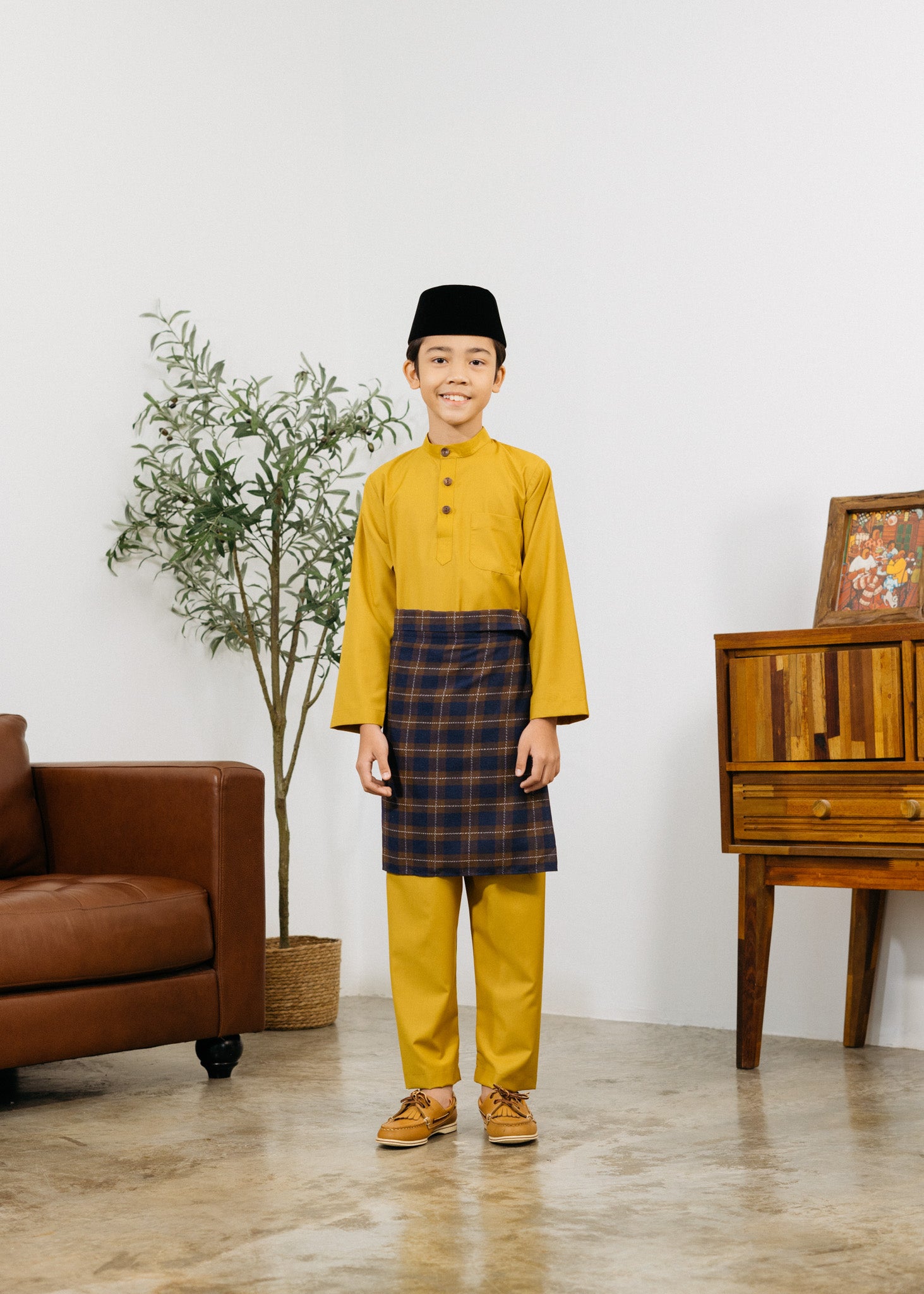 Patawali Boys Baju Melayu Cekak Musang - Honey Yellow