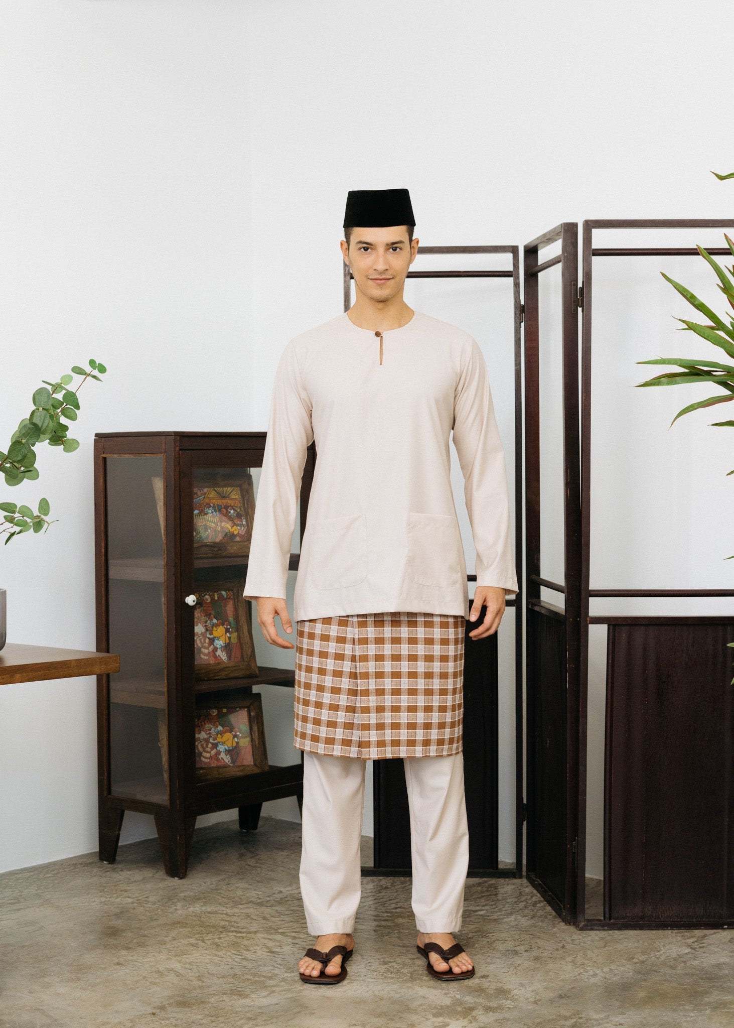 Patawali Baju Melayu Teluk Belanga Beige