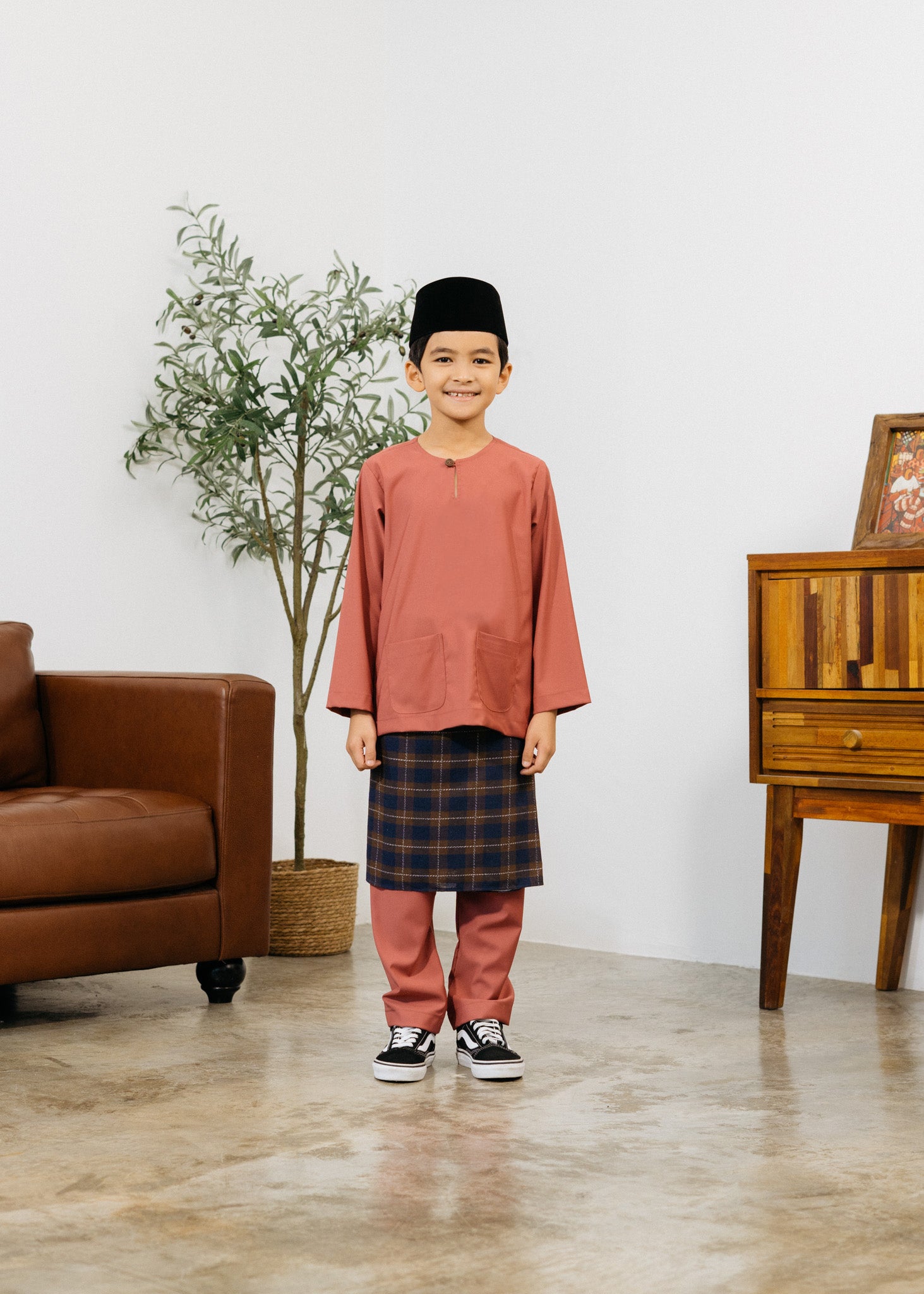 Patawali Boys Baju Melayu Teluk Belanga - Rosewood Pink