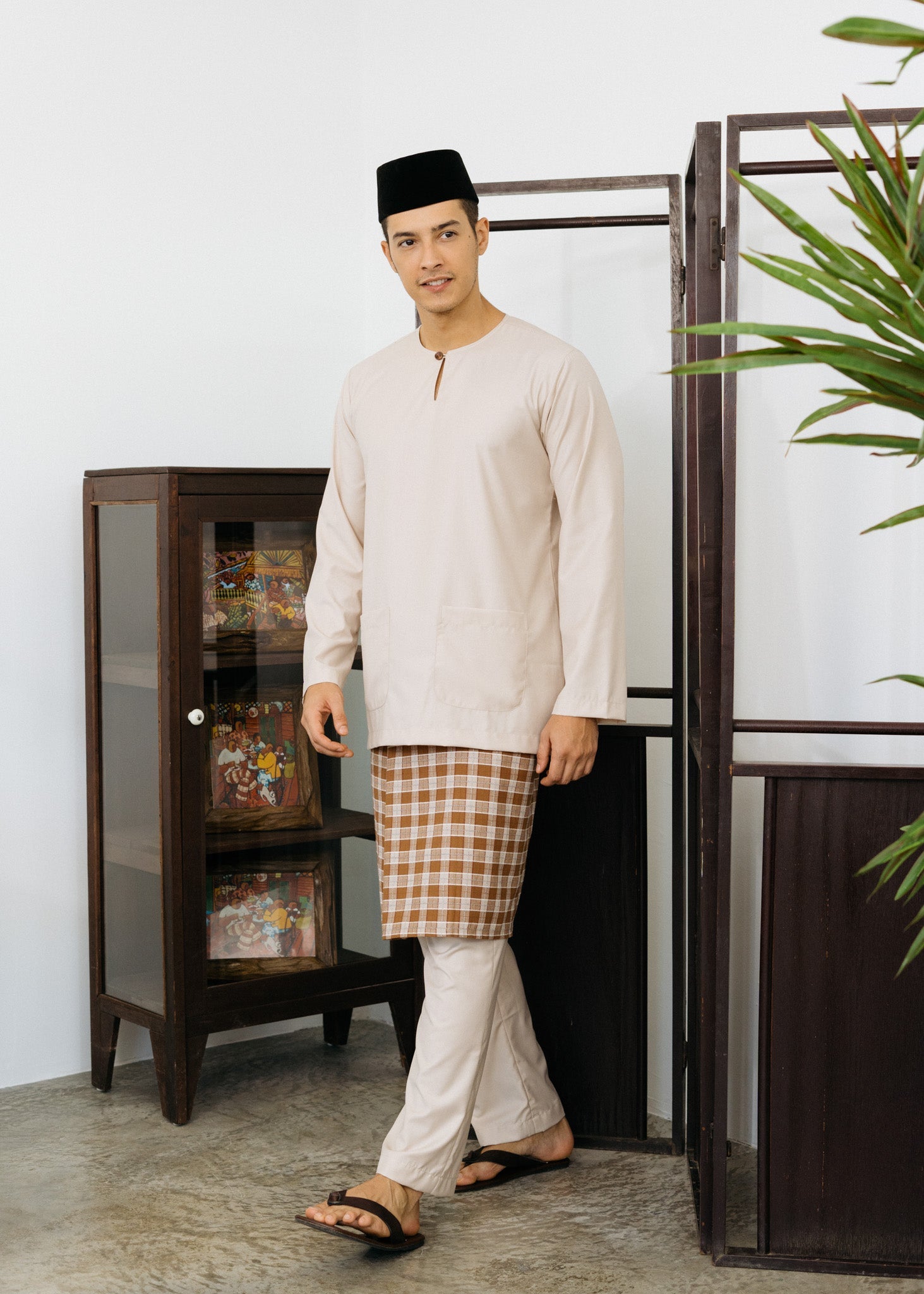 Patawali Baju Melayu Teluk Belanga Beige