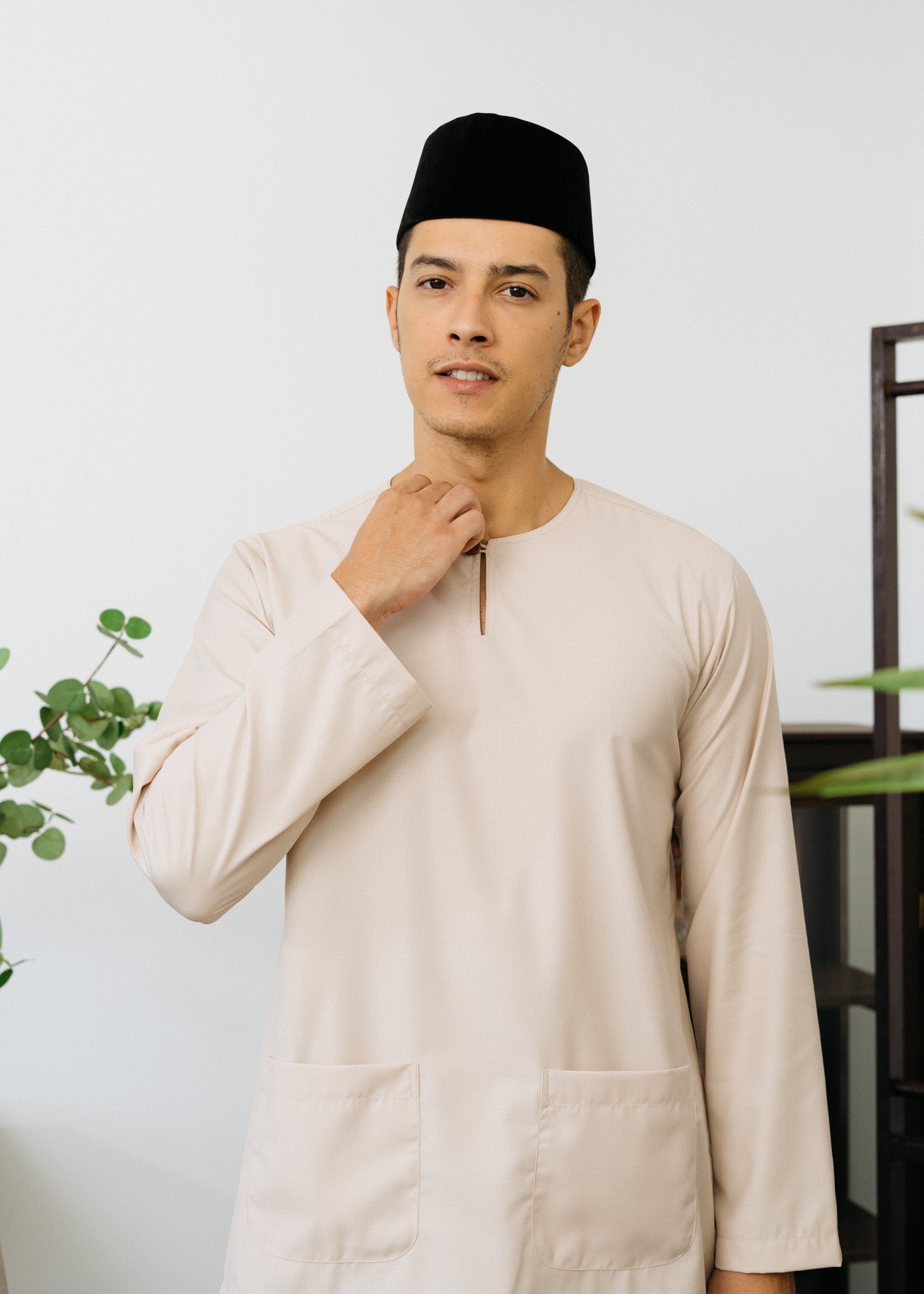 Patawali Baju Melayu Teluk Belanga Beige