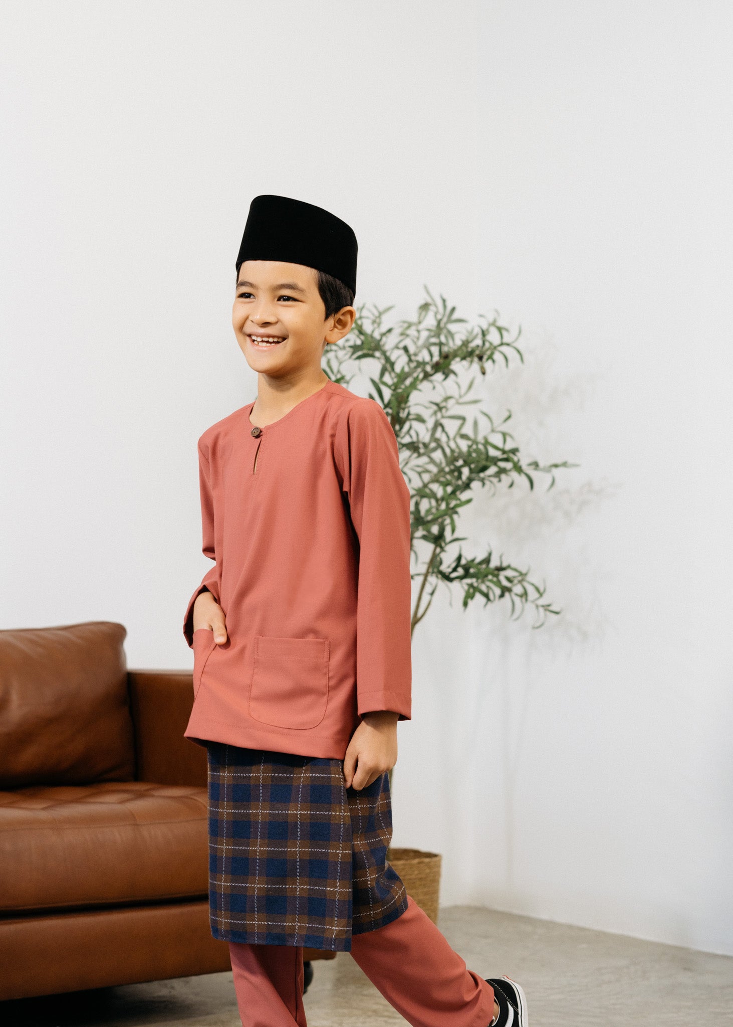 Patawali Boys Baju Melayu Teluk Belanga - Rosewood Pink