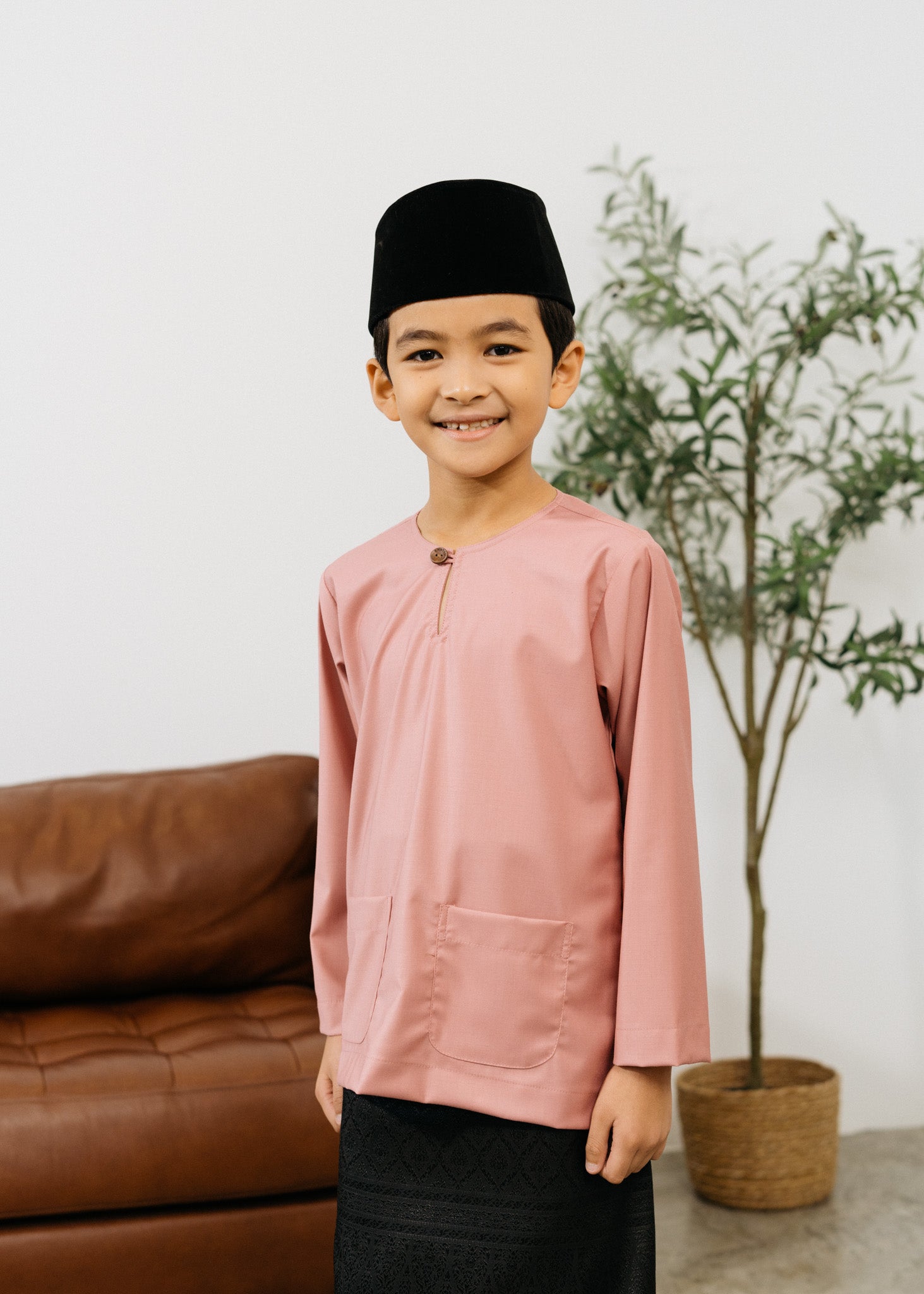 Patawali Boys Baju Melayu Teluk Belanga - Dusty Pink