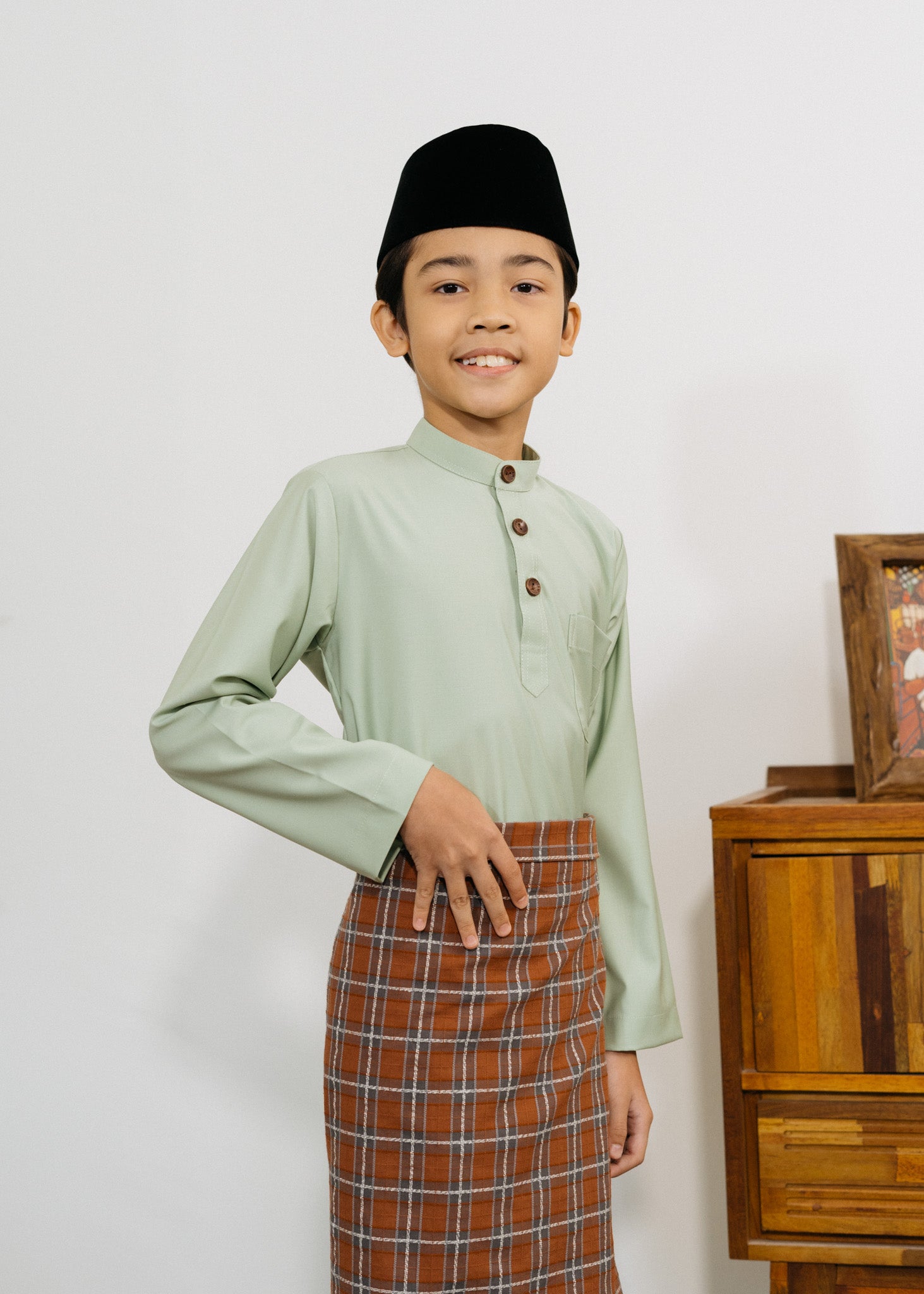 Patawali Boys Baju Melayu Cekak Musang - Mint Green