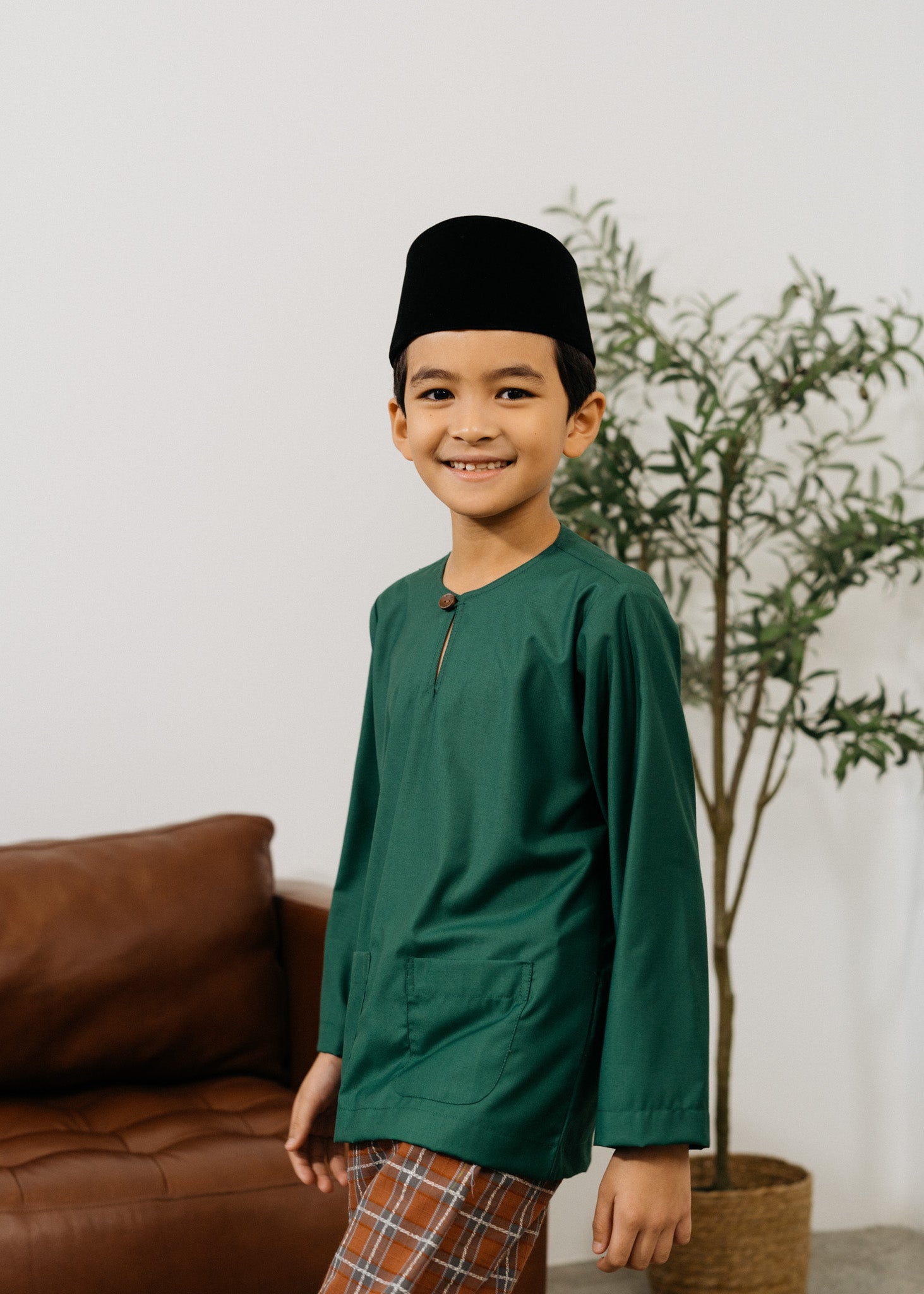 Patawali Boys Baju Melayu Teluk Belanga - Emerald Green
