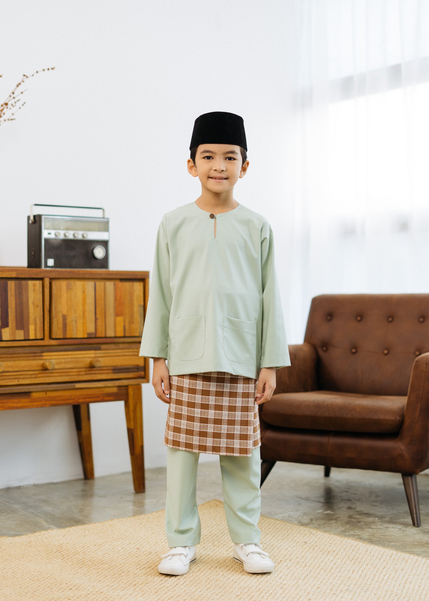 Patawali Boys Baju Melayu Teluk Belanga - Mint Green
