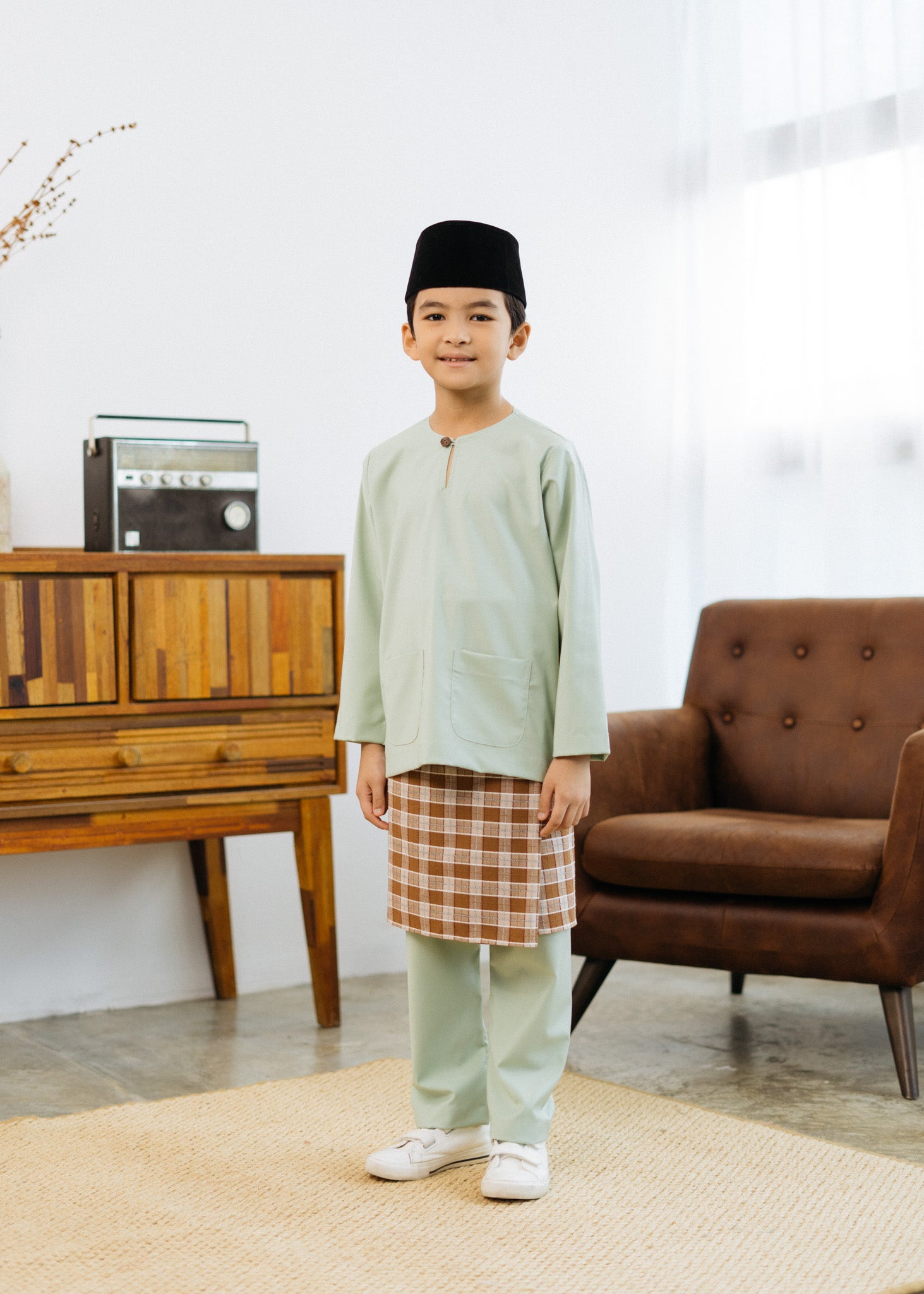Patawali Boys Baju Melayu Teluk Belanga - Mint Green