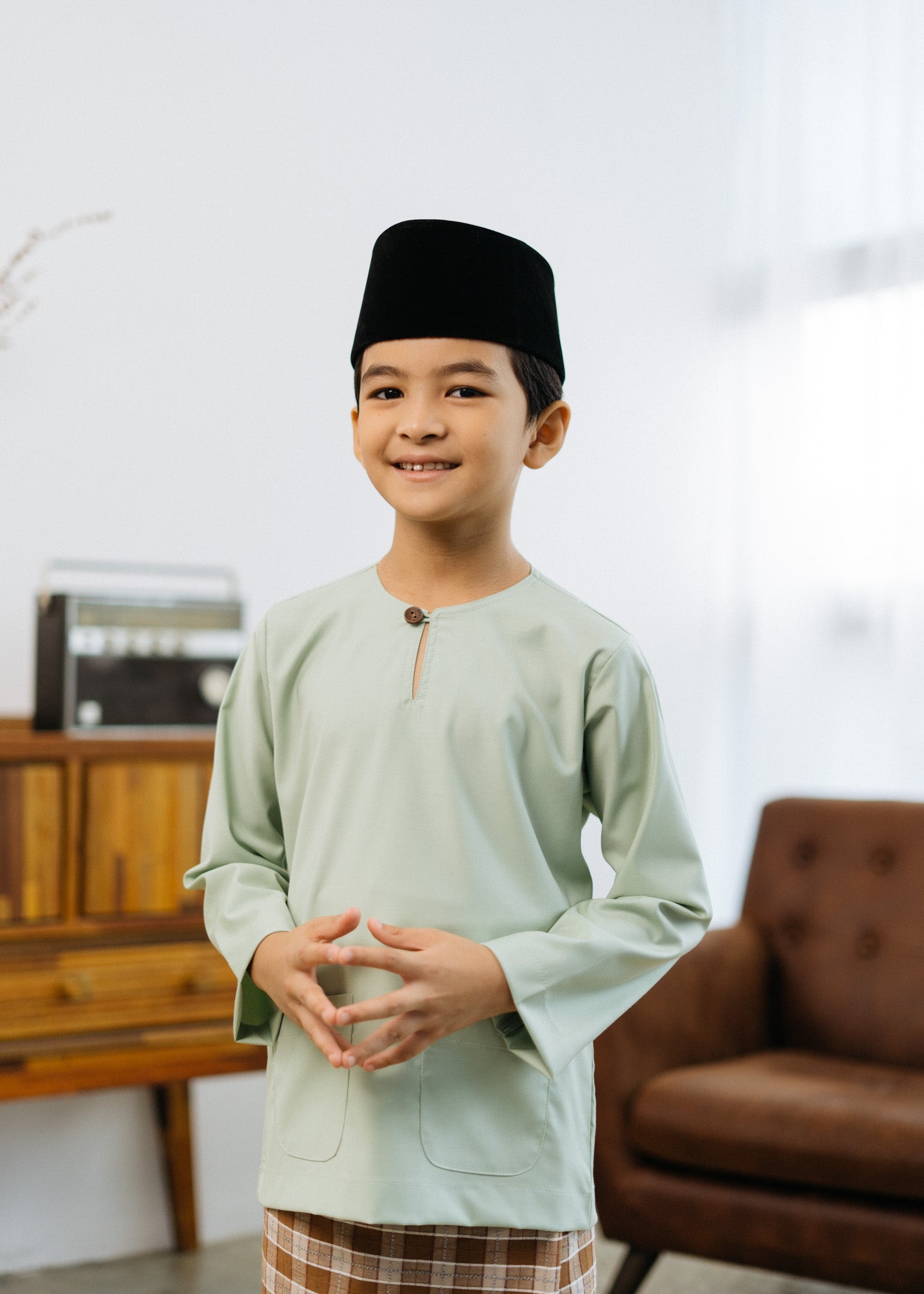 Patawali Boys Baju Melayu Teluk Belanga - Mint Green