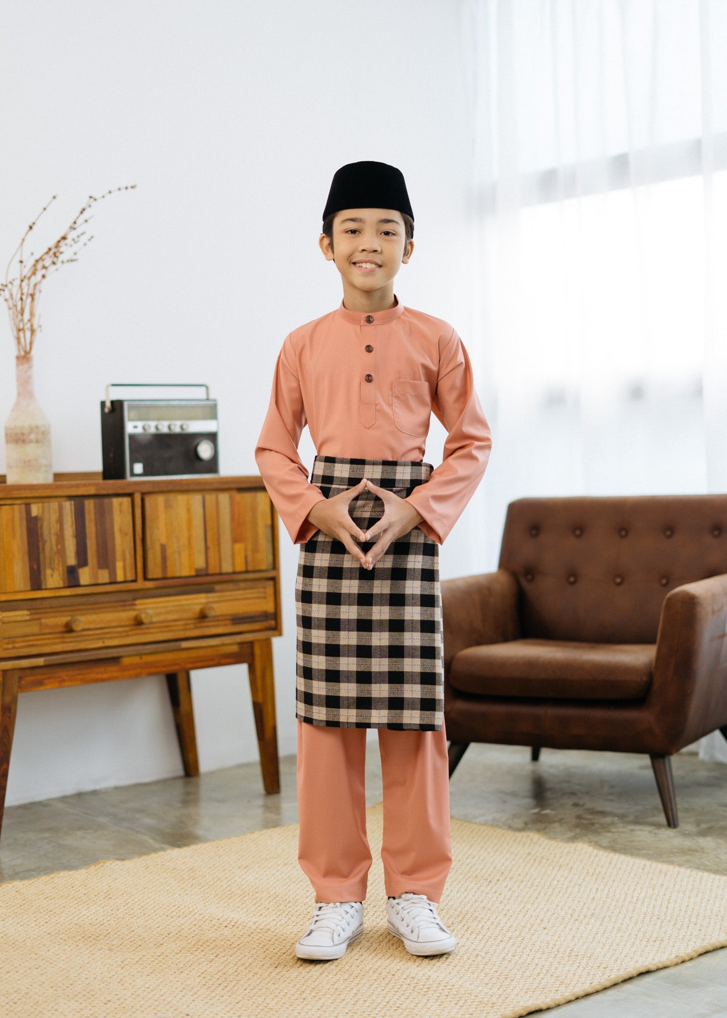 Patawali Boys Baju Melayu Cekak Musang - French Pink