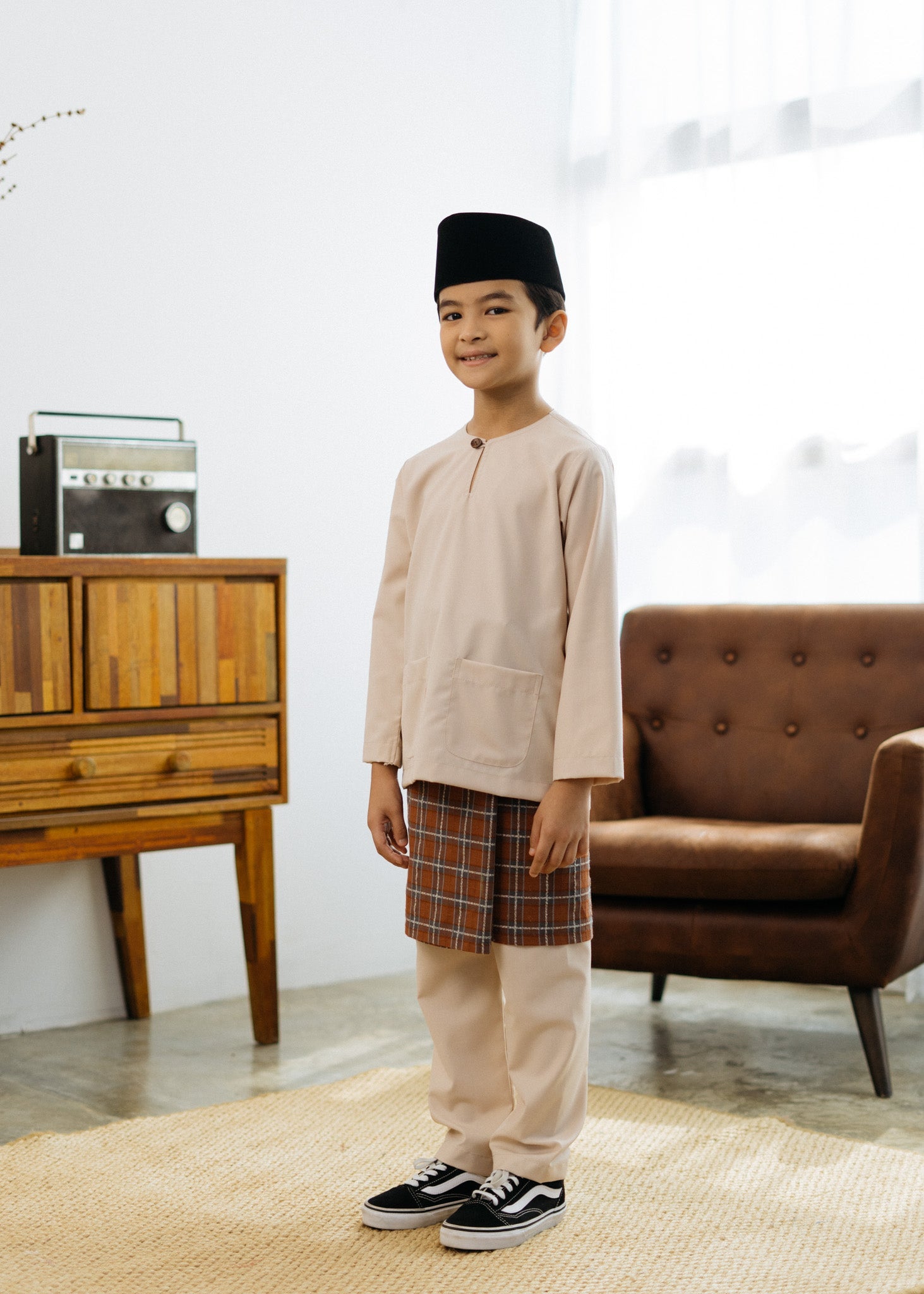 Patawali Boys Baju Melayu Teluk Belanga - Beige