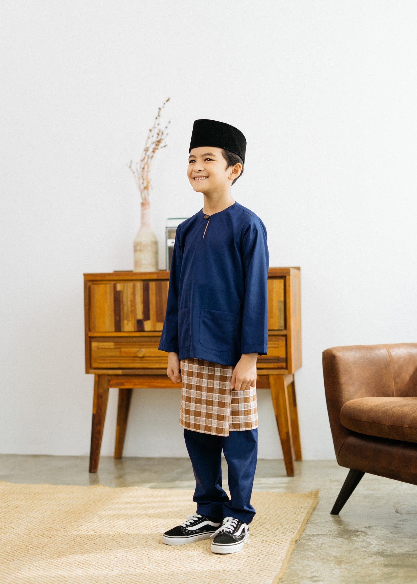 Patawali Boys Baju Melayu Teluk Belanga - Navy Blue