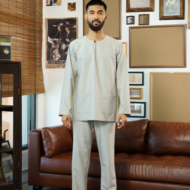 Gandarusa Baju Melayu Teluk Belanga Ash Grey