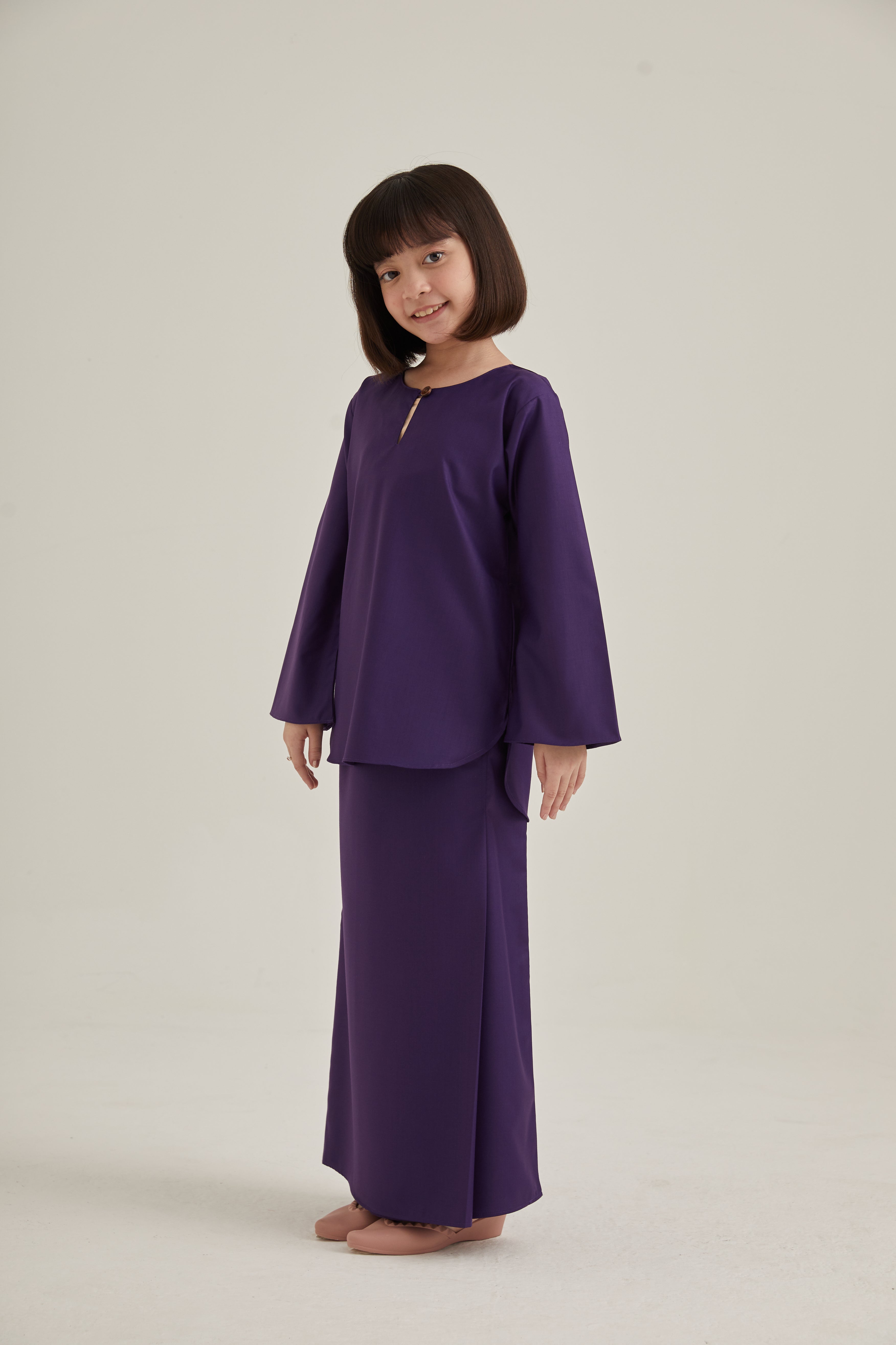 Patawali Girls Baju Kurung - Dark Purple