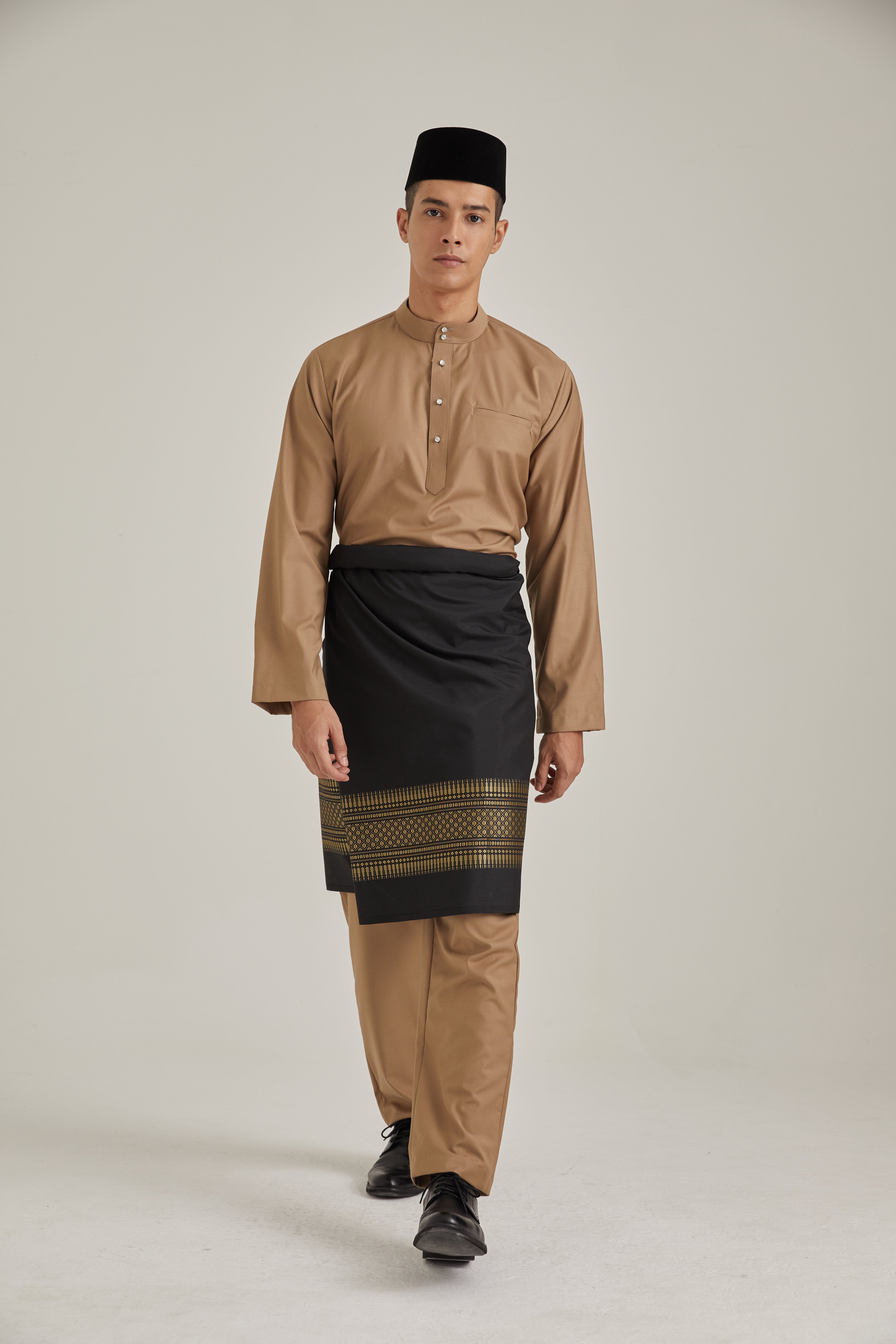 Patawali Baju Melayu Cekak Musang Mocha Brown